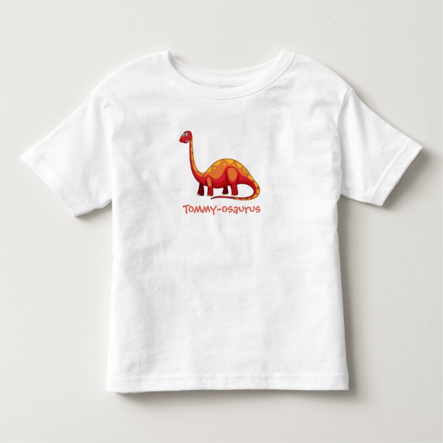 Camiseta Infantil Your Child's Name Dinosaur Design Toddler T-shirt (Frente)