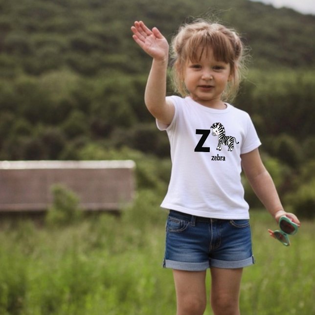 Camiseta Infantil Z é para Zebra: Alfabeto Adorável (Criador carregado)