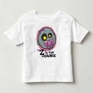 Camiseta Infantil "Z" é para Zombie com Meninas Pacificadoras Toddle