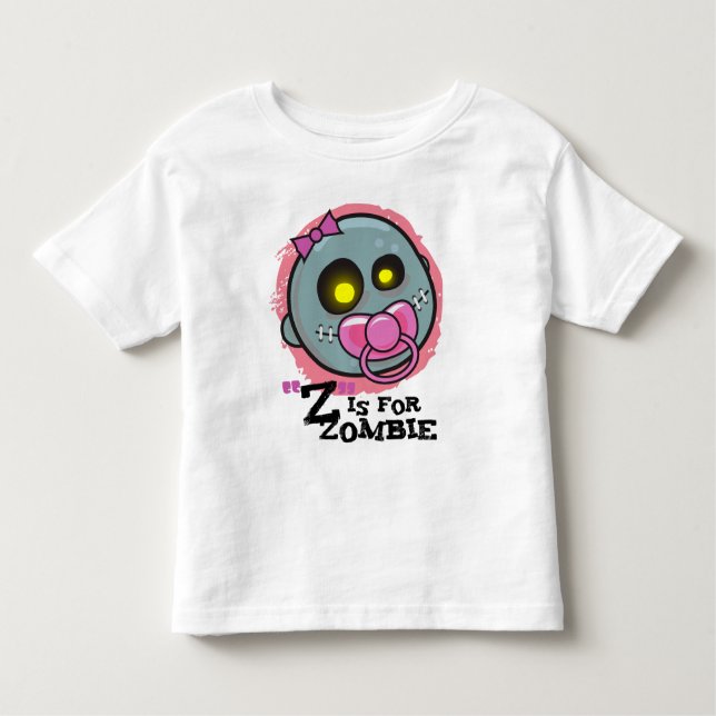 Camiseta Infantil "Z" é para Zombie com Meninas Pacificadoras Toddle (Frente)