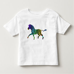 Camiseta Infantil Zebra Black e Rainbow Silhouette