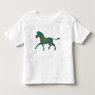 Camiseta Infantil Zebra Brown e Teal Impressão