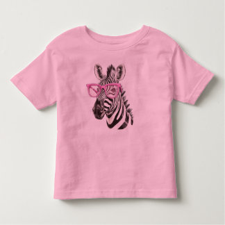 Camiseta Infantil Zebra com Óculos Rosa