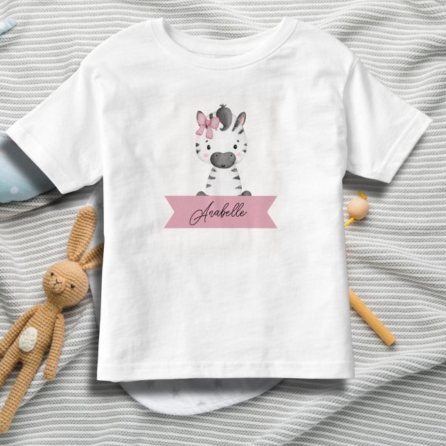 Camiseta Infantil zebra fofa personalizada (Criador carregado)