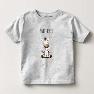 Camiseta Infantil Zebra Fofo Animal de Safari