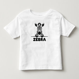 Camiseta Infantil Zebra Minimalista Em Design Preto E Branco