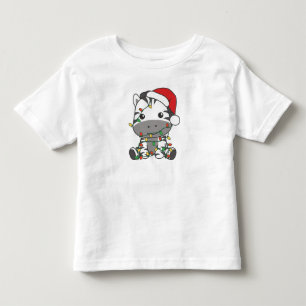 Camiseta Infantil Zebra Natal Animais de inverno Férias Zebras