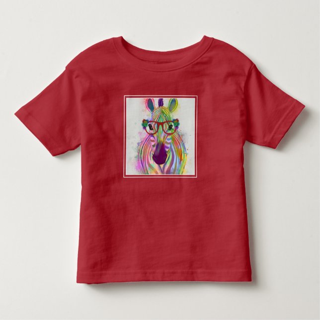 Camiseta Infantil Zebra Rainbow Splash (Frente)