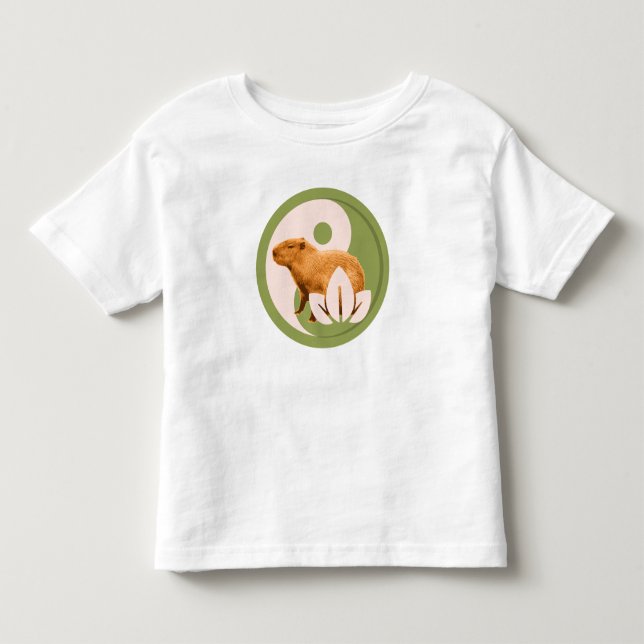 Camiseta Infantil Zen Capybara Yin Yang (Frente)