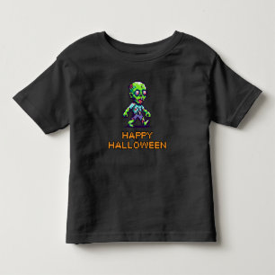 Camiseta Infantil Zombie Halloween engraçado de 8 bits