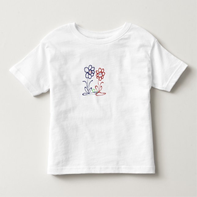Camiseta Infantil Zwei Blumen mit Herz (Frente)