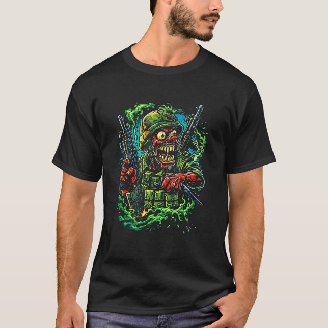 Camiseta Infantry Rampage – Street Art Military Illustratio (Frente)