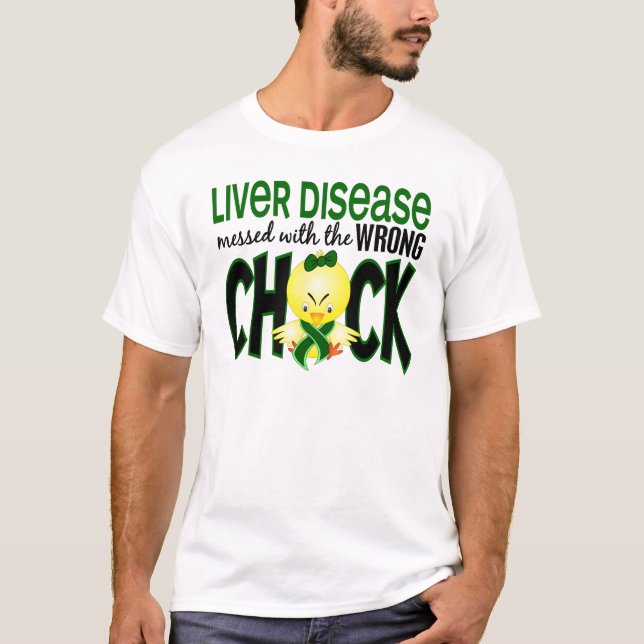 Camiseta Infecção hepática sujada com o pintinho errado (Frente)