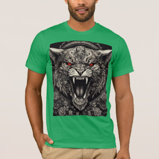 Camiseta Infernal Roar – Gothic Satanic Tiger Skull T-Shirt
