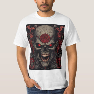 Camiseta Infernal Skull King – Dark Horror Demon Skull Art