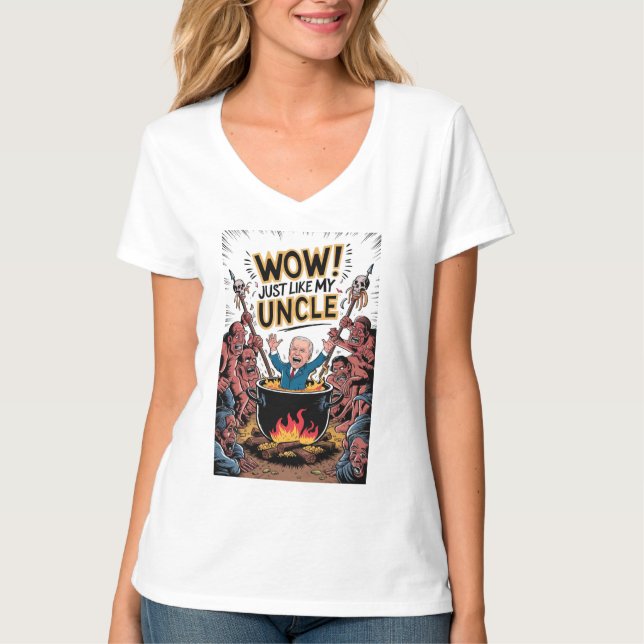 Camiseta Inferno Banquete Cannibals Ate Meu Tio Joe Biden (Frente)