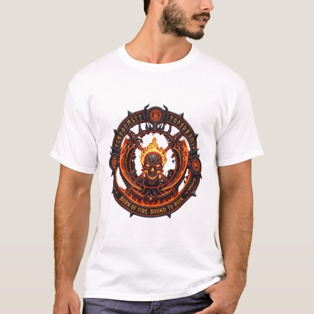 Camiseta Inferno Crest T-Shirt – Demonic Emblem of Fire (Frente)
