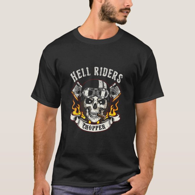 Camiseta Inferno Rider Chopper Biker Skull (Frente)