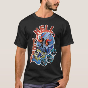 Camiseta Inferno Sim Caveira E Flores