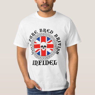 Camiseta Infiel britânico produzido puro de 100%