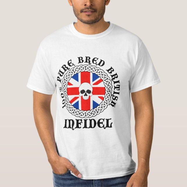 Camiseta Infiel britânico produzido puro de 100% (Frente)