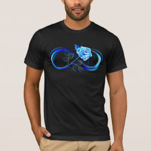 Camiseta Infinidade brilhante com rosa azul