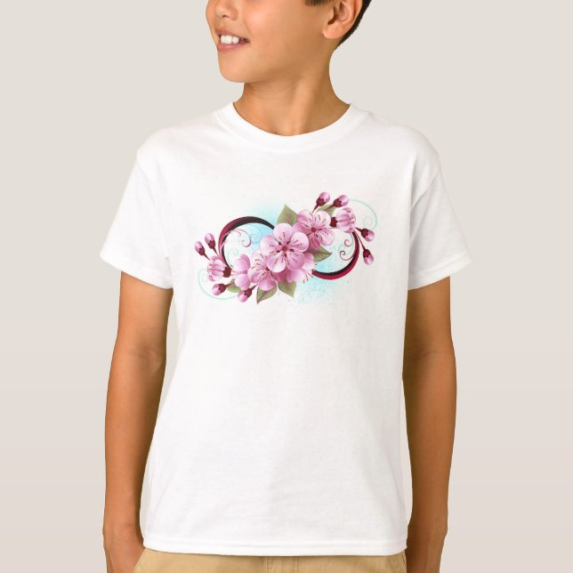 Camiseta Infinidade com Flores de Flor Sakura (Frente)