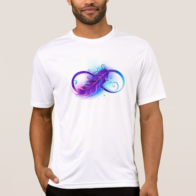 Camiseta Infinidade com pena roxa (Frente)