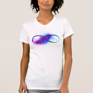 Camiseta Infinidade com pena roxa