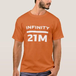 Camiseta Infinidade de Bitmoeda dividida por 21 milhões