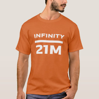 Camiseta Infinidade de Bitmoeda dividida por 21 milhões