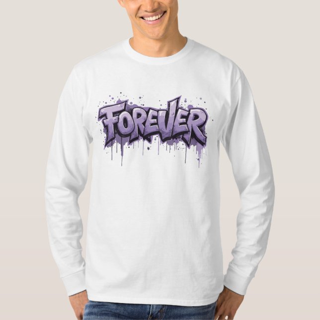 Camiseta Infinidade de Lavanda de grafite "FOREVER" (Frente)