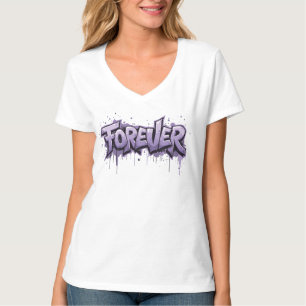 Camiseta Infinidade de Lavanda de grafite "FOREVER"