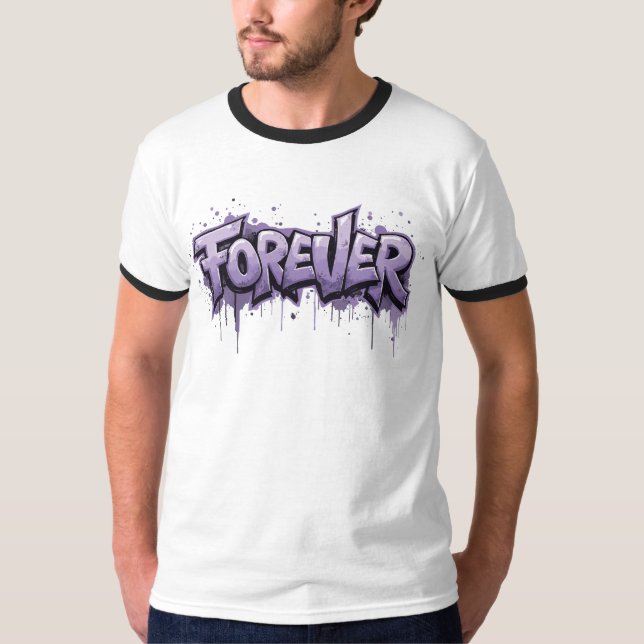 Camiseta Infinidade de Lavanda de grafite "FOREVER" (Frente)