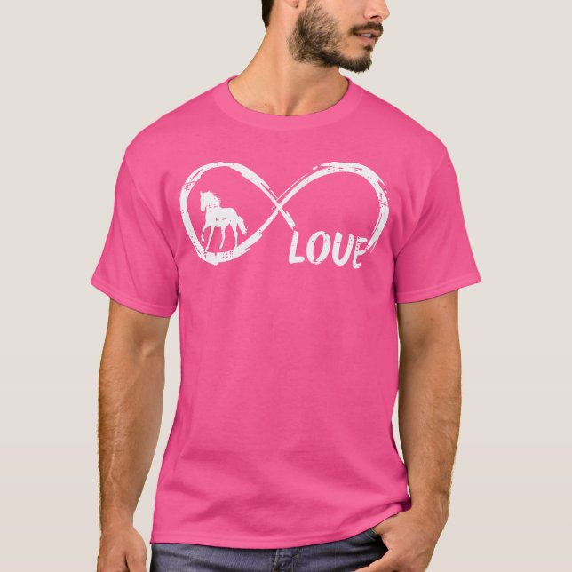 Camiseta Infinitamente Amor Horse Cute Equestrian Women Ki (Frente)
