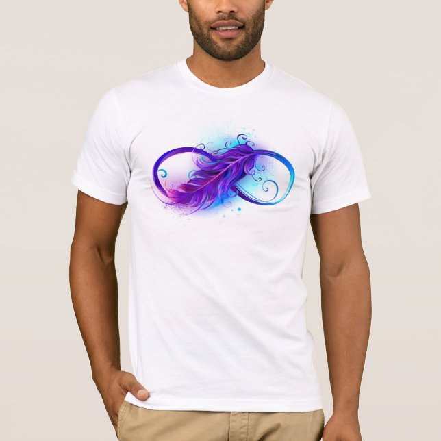 Camiseta Infinito com Pena Roxa (Frente)