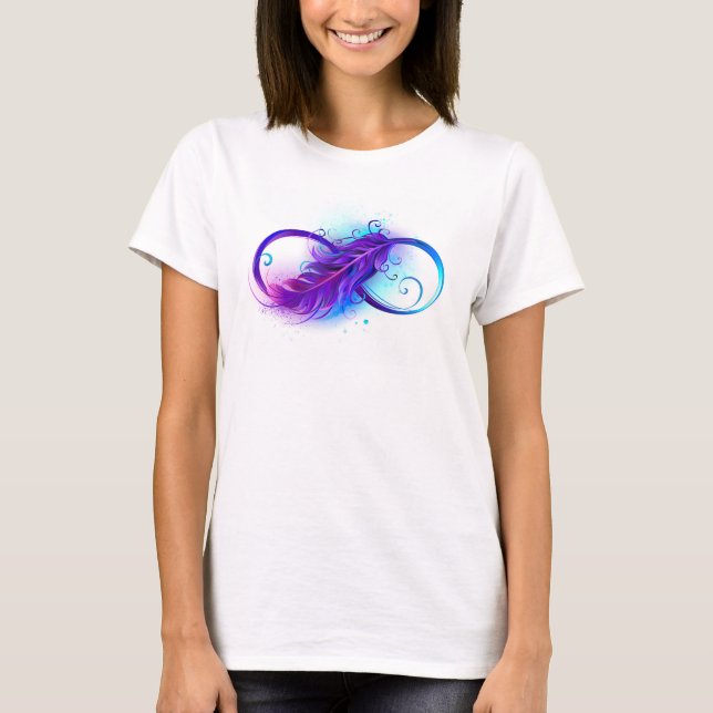 Camiseta Infinito com Pena Roxa (Frente)