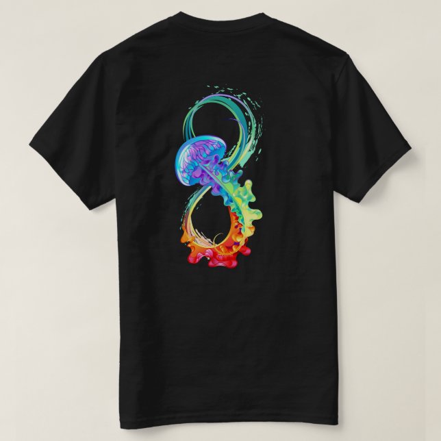 Camiseta Infinity with Rainbow Jellyfish (Verso do Design)