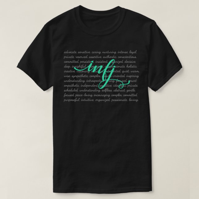 Camiseta INFJ Shirt MBTI MyersBriggs Personalidade (Frente do Design)