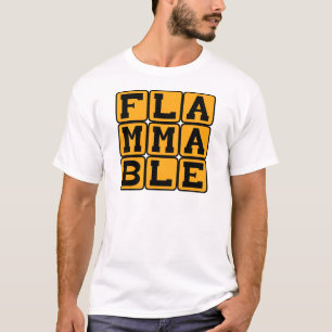 Camiseta Inflamável, Sensível ao Fogo