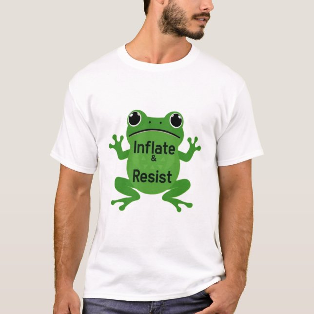Camiseta Inflate & Resist – Minimalist Frog Power Poster (Frente)