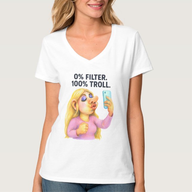 Camiseta Influenciador Sassy Confident Fabuloso Troll Selfi (Frente)
