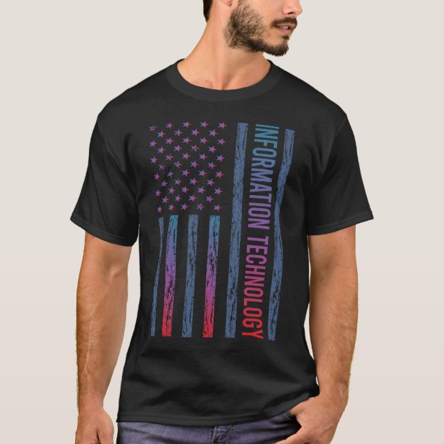 Camiseta Informação de Tecnologia de Bandeira Gradiente (Frente)