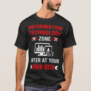 Camiseta Informação de Zona de Risco Tecnologia da Informaç