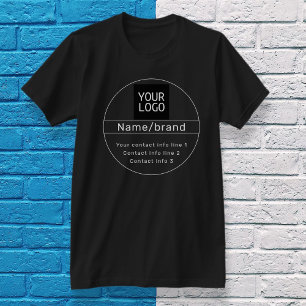 Camiseta Informações de contato de negócios ou marca retrô-