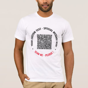 Camiseta Informações de verificação de código QR e T-Shirt 