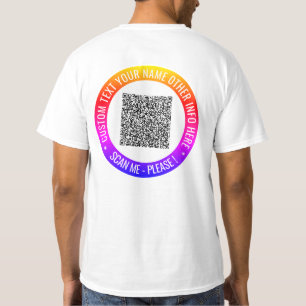 Camiseta Informações de verificação de código QR e T-Shirt