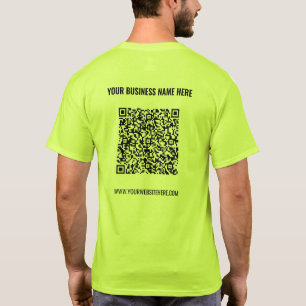 Camiseta Informações de verificação de código QR Texto pers