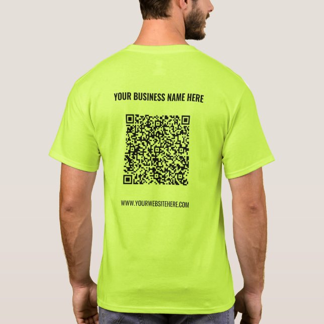 Camiseta Informações de verificação de código QR Texto pers (Verso)