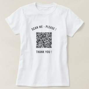 Camiseta Informações de verificação do código QR Personaliz